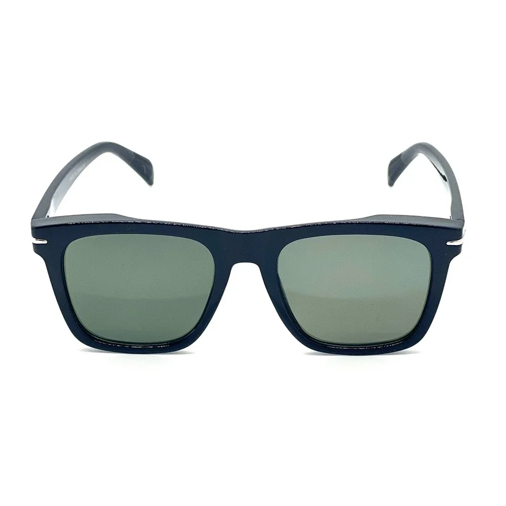 Black Square Frame Sunglasses Silver Accent Designer Style Fashion Eyewear Gafas